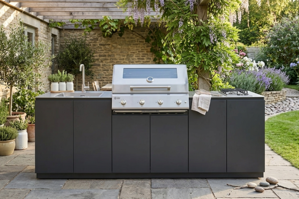 Cucina esterna con barbecue