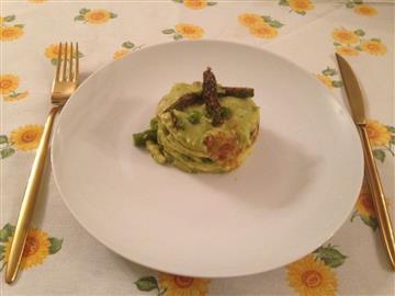 Lasagne con asparagi e piselli