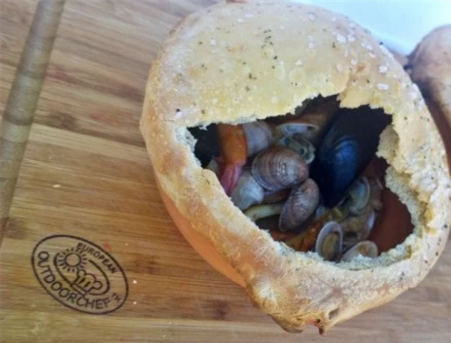 Scoglio al coccio in crosta di pane