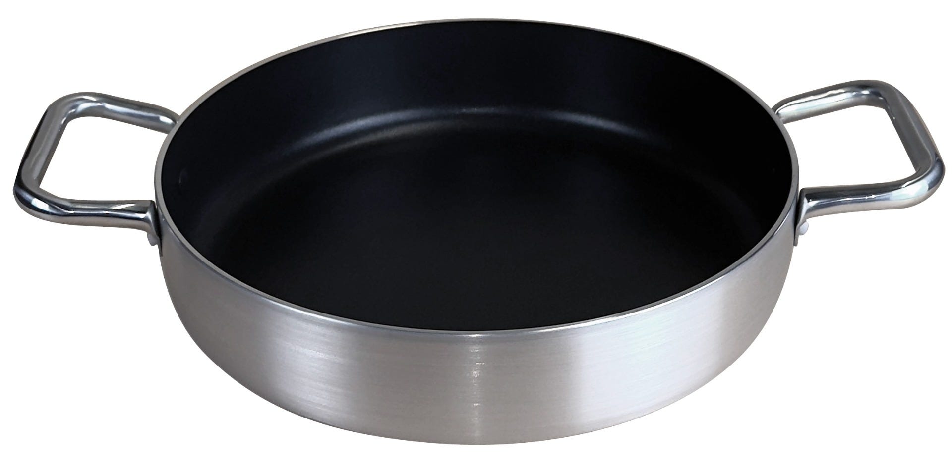 Tegame in alluminio antiaderente Basic per induzione con manico in acciaio inox, spessore 3 mm, diam. 32 cm