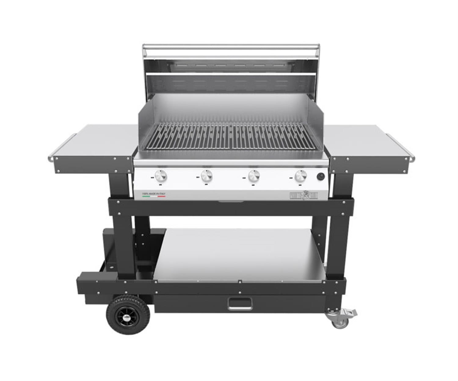 Barbecue a gas Fry Top 750 4 fuochi con carrello Master Grill Pianeta Grill