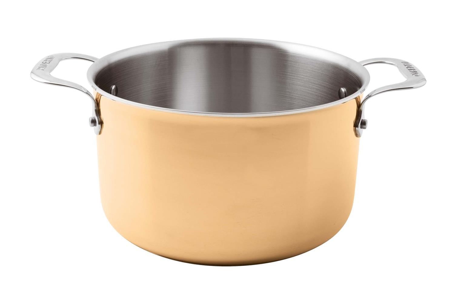 High saucepan Series 15600 3-Ply in copper with two handles for induction, diam.24cm