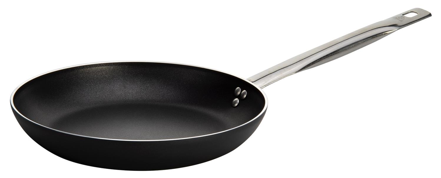Low flared pan in non-stick aluminum for induction, 4 mm thick, diam. 24cm