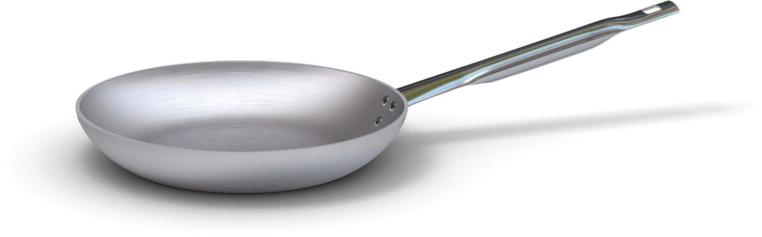 Low flared pan in aluminum for induction, thickness 4 mm, diam. 28cm