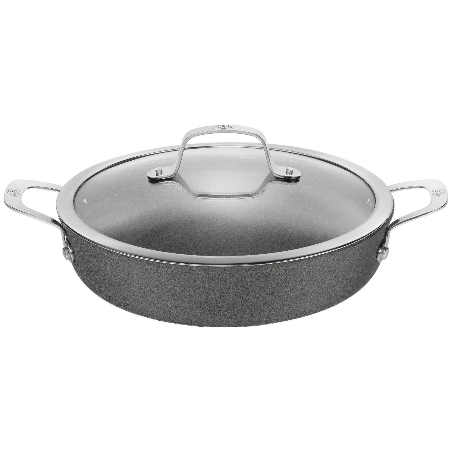 Non-stick aluminum pan for induction with handles and lid from the Salina line, diam. 28cm