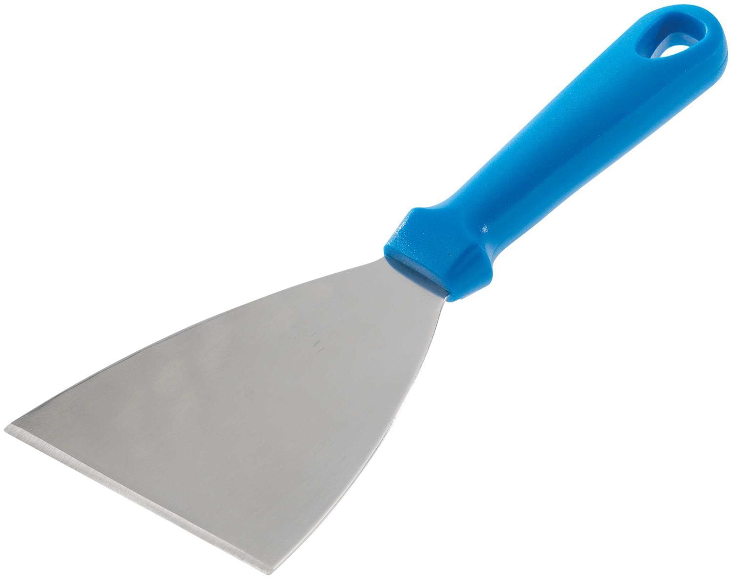 Triangular spatula with stainless steel blade 11x10cm, plastic handle