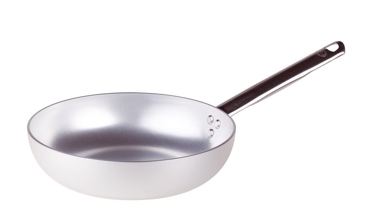 Flared pan for sautéing in aluminum 3mm with handle, diam. 24cm