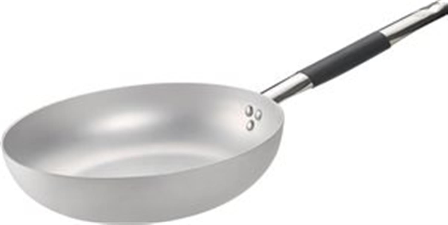 High flared pan in 3mm aluminum for induction with 