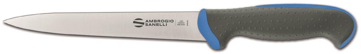 Flexible filleting knife, 18 cm blade, blue colour, Tecna line