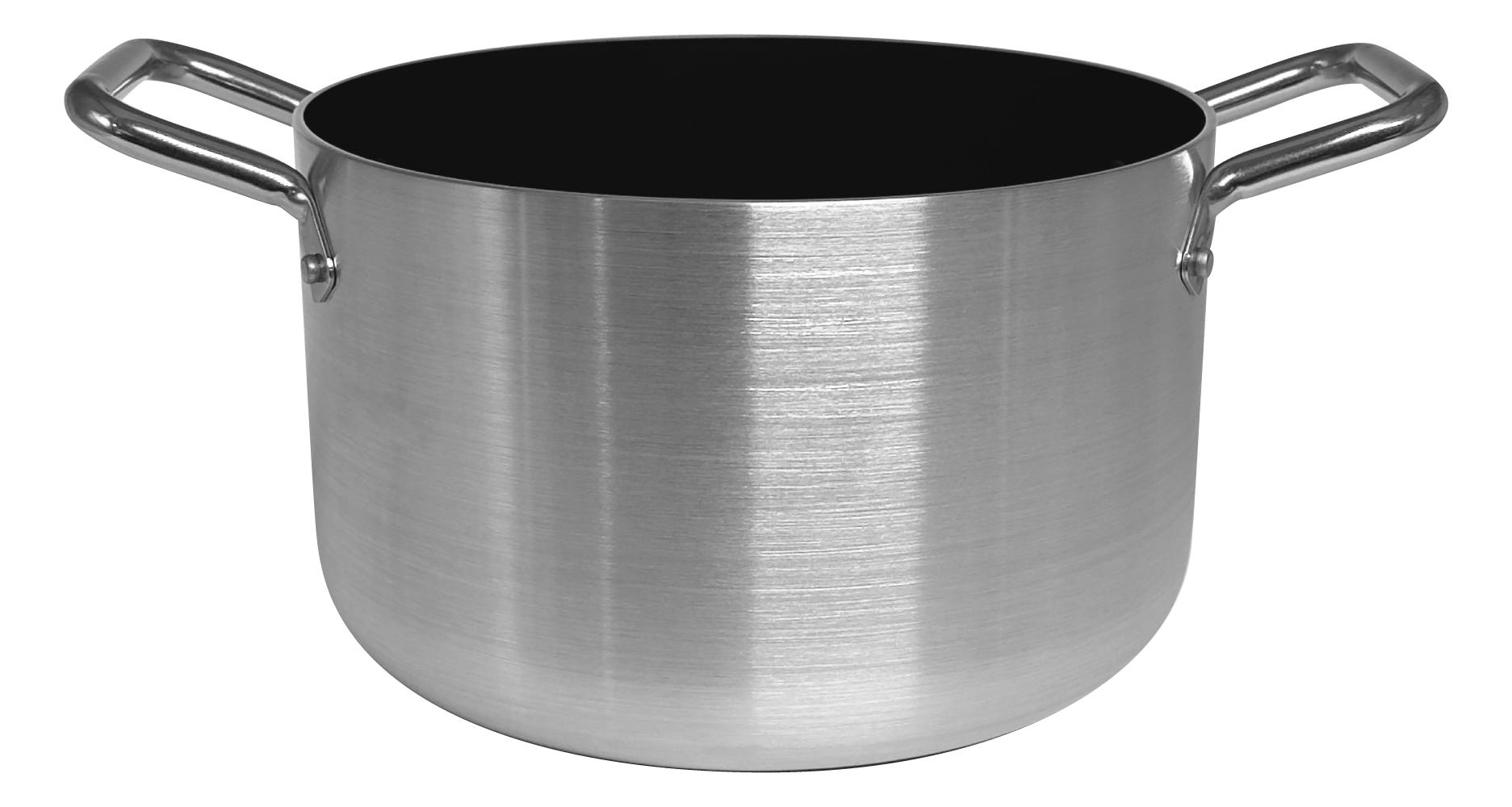 Casseruola Alta Basic in alluminio antiaderente per induzione con due maniglie in acciaio inox, spessore 3 mm, diam. 32 cm