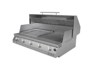 Barbecue a gas Fry Top 1000 5 fuochi da appoggio Pianeta Grill, con coperchio