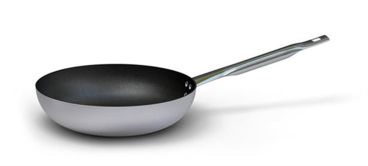 Padella svasata alta in alluminio antiaderente per induzione con un manico, spessore 4 mm, diam. 32cm