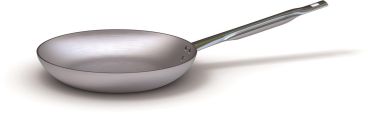 Padella svasata bassa in alluminio &quot;a saltare&quot; con manico in acciaio inox, spessore 3 mm, diam. 20cm