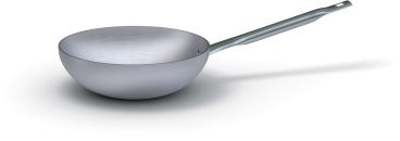 Padella wok in alluminio &quot;a mantecare&quot; con manico in acciaio inox, spessore 3 mm, diam. 28cm