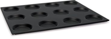 Teglia GN in alluminio antiaderente lega 3003 con 12 forme stampo cm 12,5 (FINE SERIE)