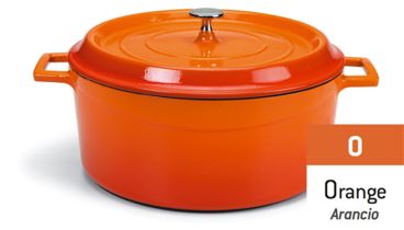 Casseruola  in ghisa con coperchio e due maniglie Arancio, diam. 24cm