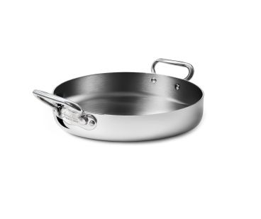 Alu-inox 1907 3ply pan, polished, for induction with one handle, diam. 32cm