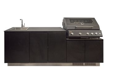 Cucina da esterno con barbecue Garden Chef linea Demetra, 4 fuochi e lavello, 240cm