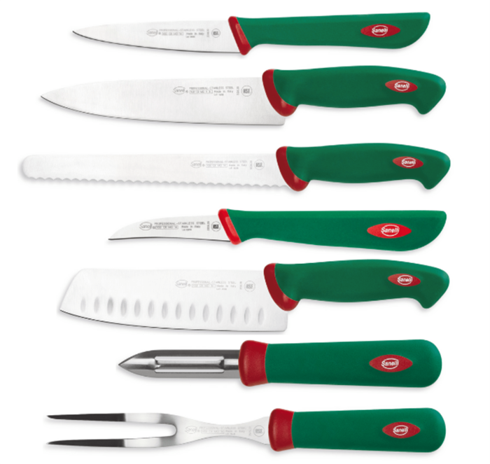 Set 5 coltelli da cucina, colore verdi