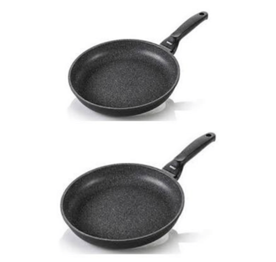 Risolì - Bis di padelle in alluminio antiaderente Granito Hard Stone, diam. 24 cm e 28 cm