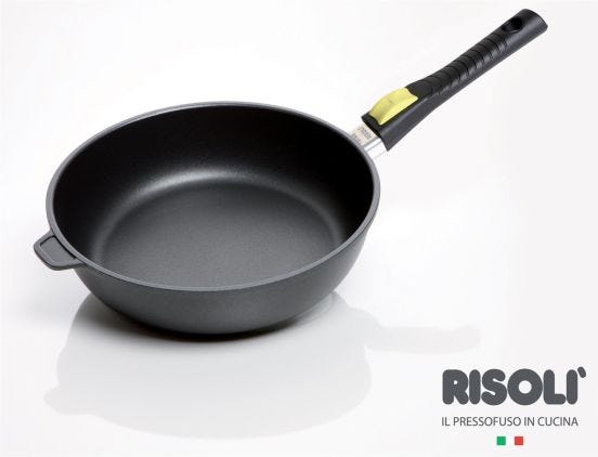 Padella alta in alluminio antiaderente per induzione con manico smontabile , diam. 24cm