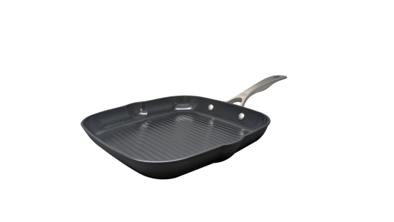 Alba line non-stick PFAS-free aluminum grill pan with induction handle