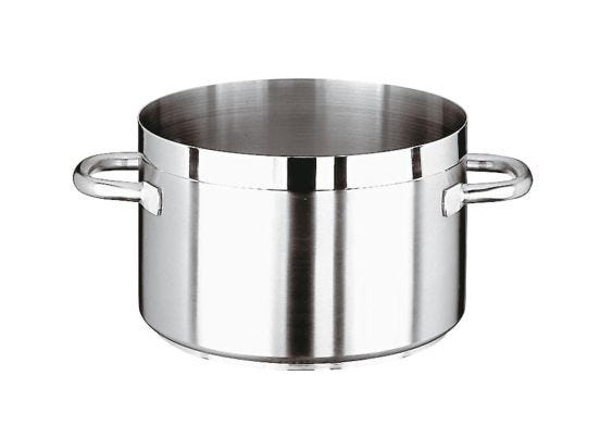 High casserole Series 1100 in stainless steel with two handles for induction, diam.45cm