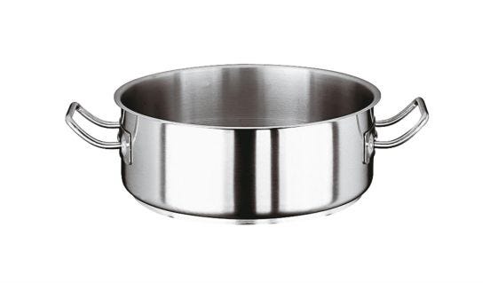 Low Casserole Series 2000 in stainless steel with two handles for induction, diam.40cm