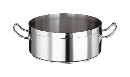 Casserole Low Series 2100 in stainless steel with two handles for induction, diam.45cm