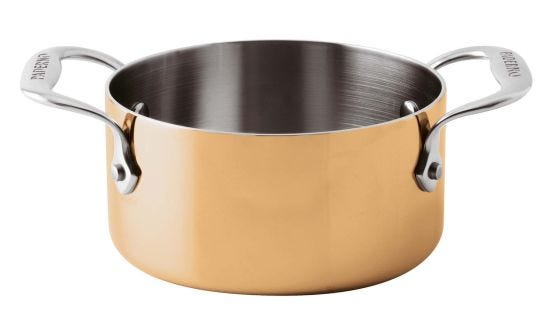 Tall casserole Series 15600 3-Ply in copper with two handles, diam.12cm, 2 pieces