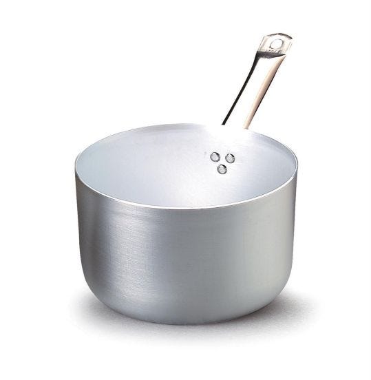 Casseruola alta  in alluminio con un manico in acciaio inox, spessore 3 mm, diam. 16cm