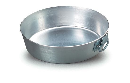 High conical aluminum cake tin with stainless steel ring, diam. 36cm