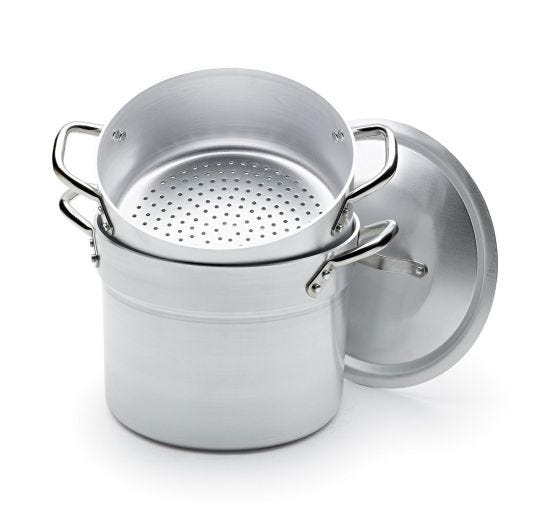 Casseruola in alluminio per cottura a vapore con coperchio, diam. 36cm