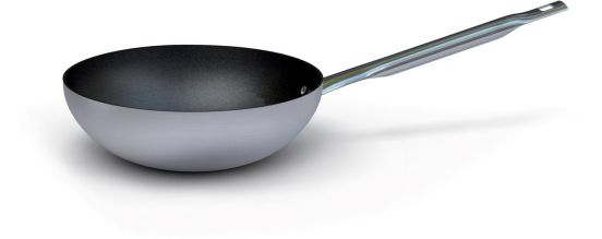 Padella wok per mantecare con un manico in acciaio inox, diam. 28cm