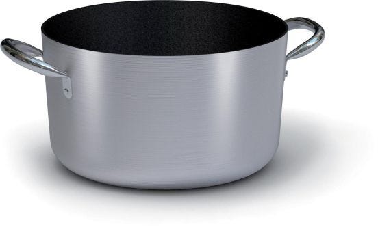 Medium saucepan in non-stick aluminum with two stainless steel handles, diam. 24cm