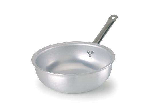 Padella a mantecare in alluminio con manico in acciaio inox, spessore 3 mm, diam. 24cm