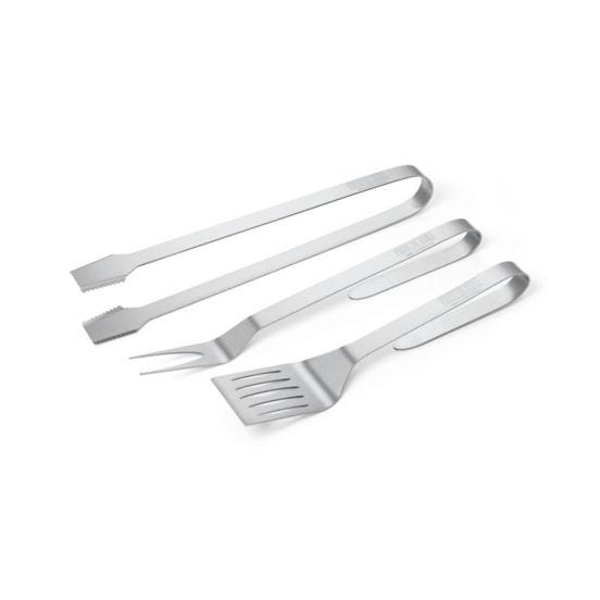 Steel tool kit for Pianeta Grill Barbecue, tongs, fork and spatula