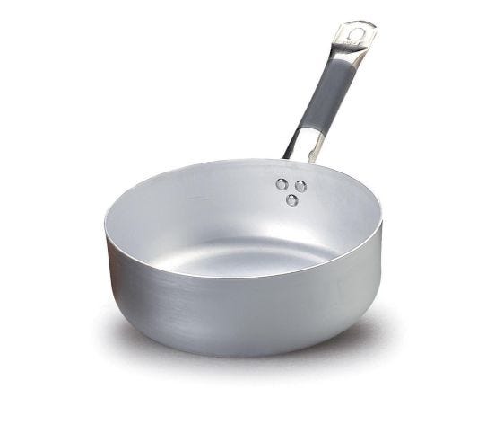 Casseruola Bassa in Alluminio per induzione con un manico in acciaio inox, spessore 3 mm, diam. 28cm