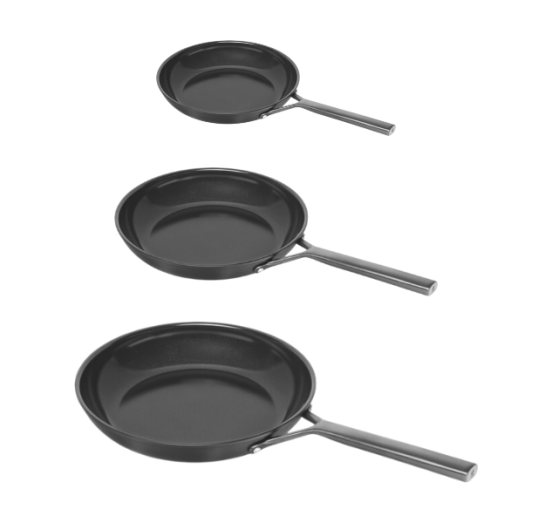 Tris di padelle in Alluminio antiaderente PFAS Free, linea Milano, diam. 20/24/28cm, Nero - Zwilling