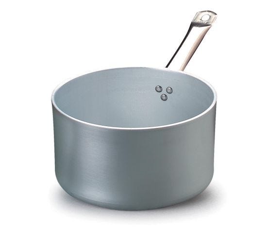 Casseruola alta in alluminio con un manico in acciaio inox, spessore 5 mm, diam. 16cm