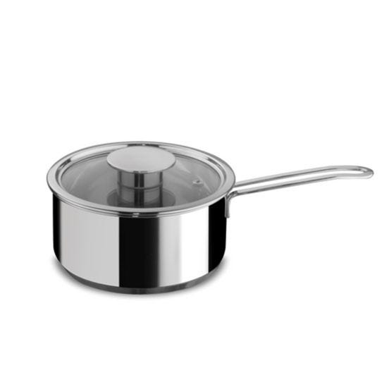 Casseruola in acciaio inox per induzione con coperchio linea Gourmet, 16cm