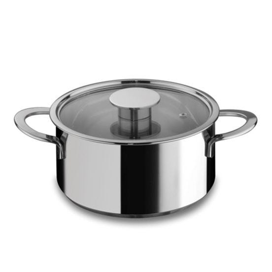 Casseruola in acciaio inox per induzione con coperchio linea Gourmet, 20cm