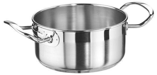 Deep saucepan in steel for induction with 2 handles Professional model, diam. 24cm