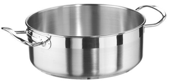 Low saucepan in steel for induction with 2 handles Professional model, diam. 18cm