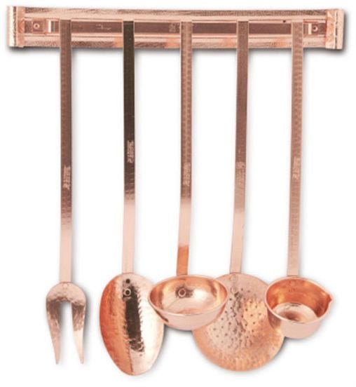Ornamental rod with 5 Home Line copper ladles