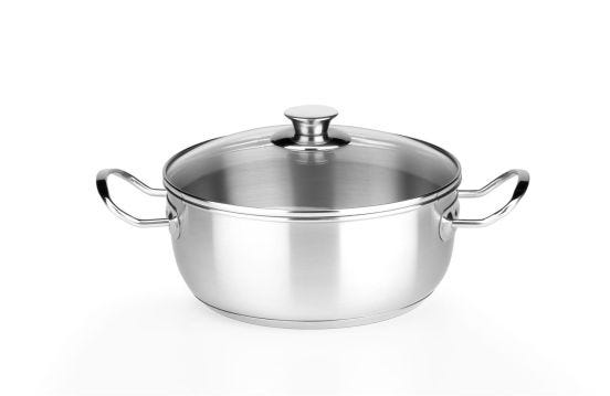 Casseruola in acciaio inox per induzione con coperchio, linea Chef, diam. 30cm