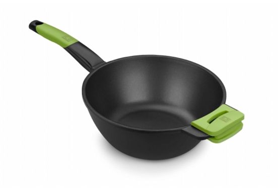 Wok in alluminio antiaderente per induzione con 1 manico, diam. 28cm
