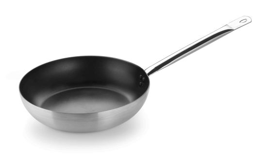 High flared pan in non-stick aluminum with stainless steel handle, diam. 32cm