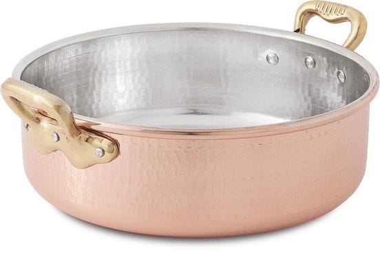 Low saucepan in copper Luxury line, diam. 24cm