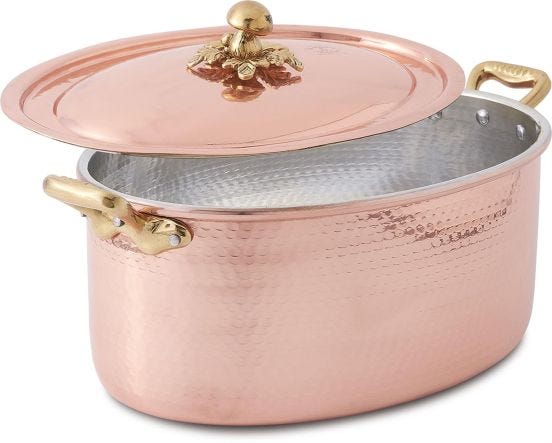 Casseruola ovale in rame con coperchio linea Michael&#039;s Range, diam. 27 cm